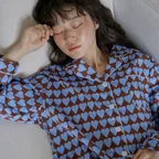 [BWTZ] (uni) 데이오프 고밀도 순면 100% 파자마세트 클라우드하트 2종