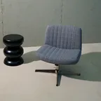 Scottish Tartan Check Lean Back Chair Black