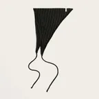 Wool Striped Knit Kerchief (Black)