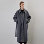 히든 버튼 로브 울 코트_Gray