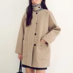 [29CM 단독] Cocoon Fit Midi Coat  Beige (KE5X30M11A)