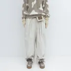 CORDUROY FULL GATHER PANTS (IVORY)