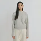 Series line - Cashmere drop round knit_LIGHT GREY