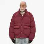 Snap Puffer Jacket Red