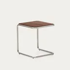 TARSEL 타셀 월넛 베니어 브러시드 스테인리스 스틸 사이드테이블 42x47cm