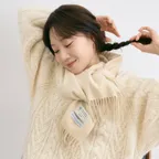 cashmere wool blended muffler - butter