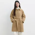 헤어리 울 하프 코트 (베이지)