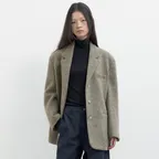 쓰리버튼 울 부클 자켓 (베이지)