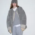 25 Winter_ Grey Teddy Half Coat