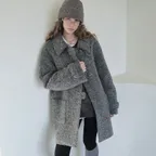 25 Winter_ Melange Grey Half Coat