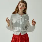 안나 프릴 후디 커버업 가디건