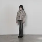 [2차리오더] Western Belt Mix Fur Jacket (Gray)
