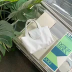 Leather mini tote bag 레더 미니 토트백 WHITE