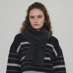 Basic Wool Muffler - Charcoal