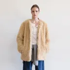 Ines Fur Half Coat (Beige)