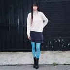 Velvet Corduroy Cancan Mini Skirt  Navy (KE5Y27M04R)