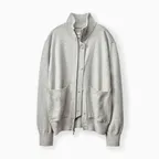 MERINO WOOL PLACKET KNIT ZIP UP IRISH