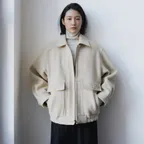 Eden Fluffy Quilted Blouson - Beige