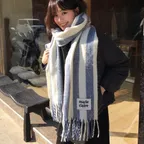 볼드 스트라이프 패턴 머플러(MAFDSC12NBL)