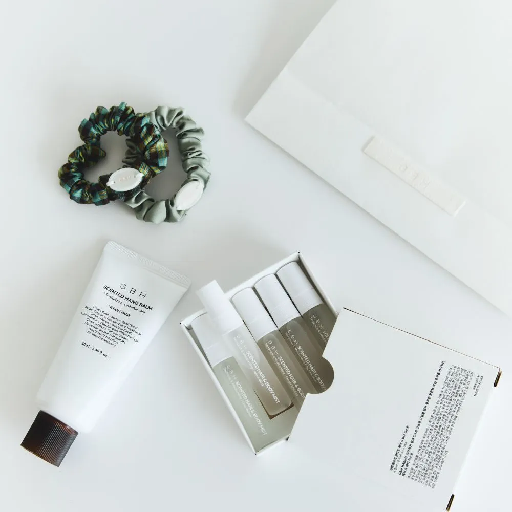 [선물포장] 센티드 핸드 밤 & 헤어&바디 미스트 4.5ml & 스크런치 GIFT SET