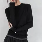 [2차 리오더] LABEL INCISION LONG SLEEVE T-SHIRT, BLACK