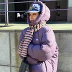 후드 립스탑 푸퍼 다운 퍼플