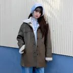 SUEDE SHEERING JACKET KHAKI