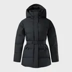 여성 쿠치 윈드스토퍼 중기장 미드 다운 TVJDW25612BLK