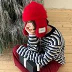 ANGORA EAR MUFF CAP_CHERRY RED