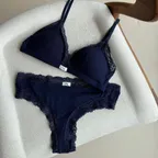 [레이스 새깅] [재입고] 러버스 트라이앵글 볼륨 브라+팬티 3종 택1 세트 7colors