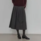 Della Wool Pleats Skirt (Charcoal)