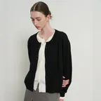 [선발매] (예약발송) WOMAN 더블 레이어드 크루넥 가디건 [BLACK] / GF1LKC509