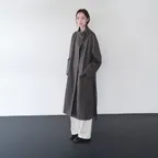 [3rd]High Neck Round Trench Long Coat Charcoal