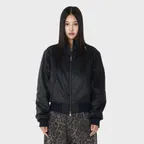 Piping Leather Blouson (Black)