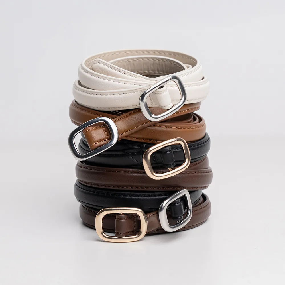 소피 미니멀 심플 라운드 버클 레더 벨트