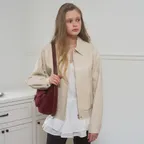 A FAUX LEATHER JUMPER_BEIGE