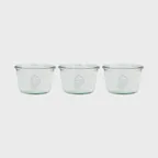 [WECK] 몰드 741(370ml) 유리병 3개 + PE뚜껑 3개 세트