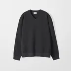 GRAIN COTTON KNIT V NECK - CARBON GREY