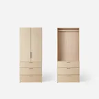 샘베딩 베이직 옷장 80cm(높이194cm) 행거서랍형 4종