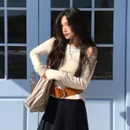 SCOOP NECK T-SHIRT_CREAM