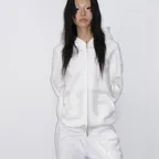 [기모] Graphic Zip Up Hoodie / Ivory