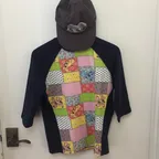 PATCHWORK QUILTED PRINTED 3/4 SLEEVE TEE_MULTI(NG2GSUT552A)