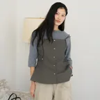 Button Line Bustier_(Khaki)