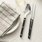 [무료배송] 사브르 비스트로 샤이니 한식 수저 세트 2P 블랙