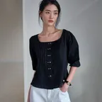 Lapinou Blouse-Black