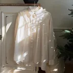 Oversized Plume Shirt-Ivory