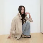 high neck belt trench coat