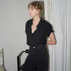 Light Cotton Half Shirt_Black