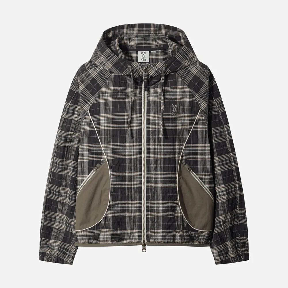 여성) 시어서커 체크 자켓(BROWN)