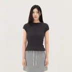 JACE NET HALF SLEEVE KNIT (CHARCOAL)